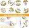 1000Pcs Sunflower Stickers, Baby Shower Thank You Stickers in Roll, Bridal Shower Wedding Favor Decal Stickers, Sun Flowers Round Decal Labels for Spring Summer Party Envelope Baking Bag